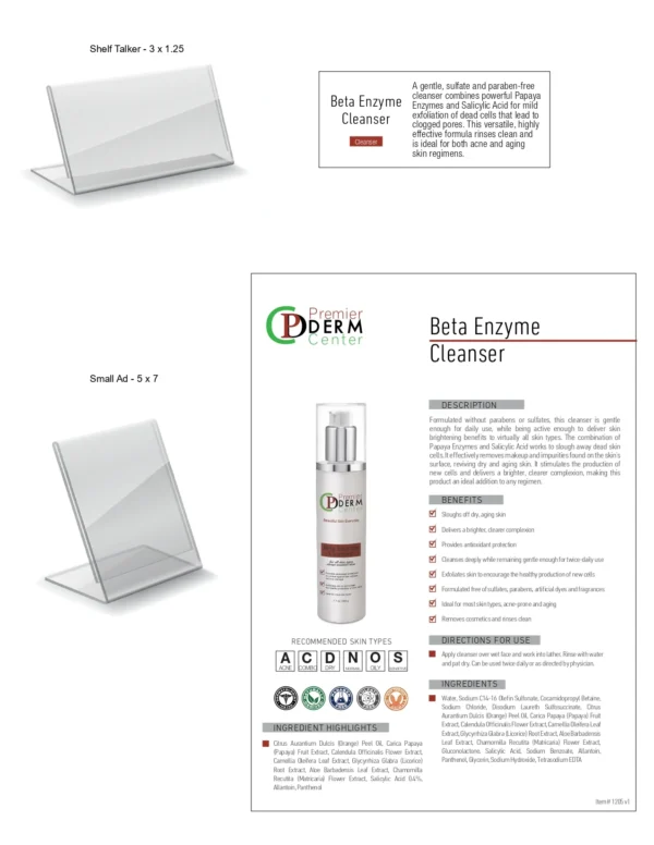 Beta Enzyme Cleanser, Premier Derm Center PLLC | Houston, TX