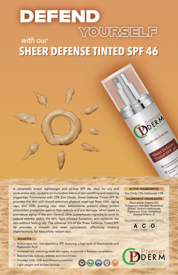 Sheer Defense Tinted SPF 46 , Premier Derm Center PLLC | Houston, TX